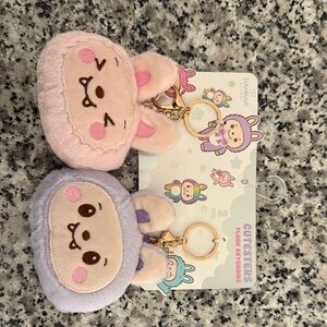 Daiso Pink and Purple Bunny Keychains